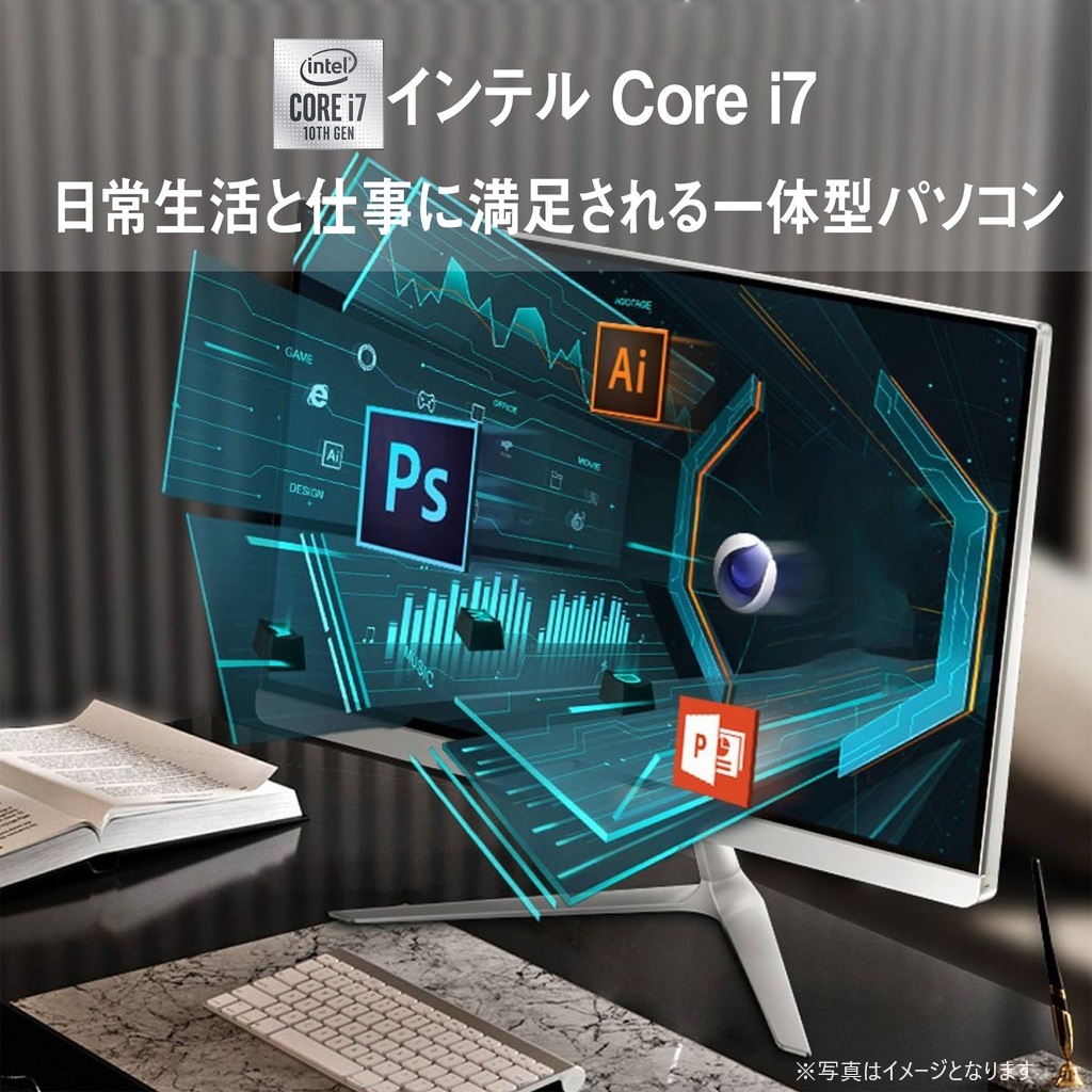 WAJUN 新品 一体型パソコン デスクトップパソコン XS24/23.8型 IPSフル